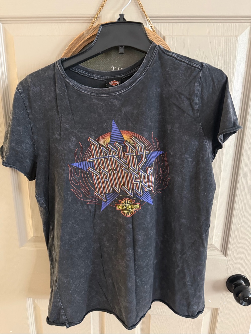 Harley-Davidson Black Tee with Orange & Purple Logo